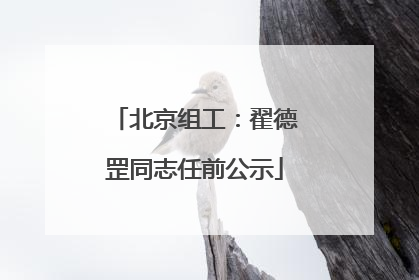 北京组工：翟德罡同志任前公示