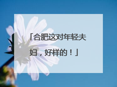 合肥这对年轻夫妇，好样的！