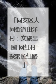同安区大同街道田洋村：文旅出圈 网红村探索长红路