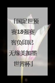 国足世预赛18强赛客负印尼 无缘美加墨世界杯