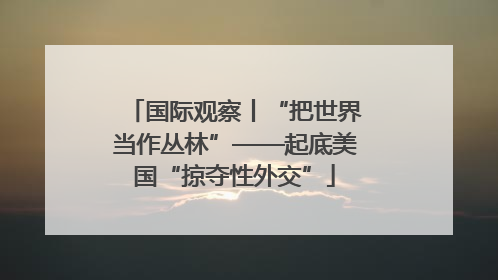 国际观察丨“把世界当作丛林”——起底美国“掠夺性外交”