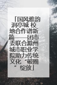 国风雅韵润亭城 校地合作谱新篇——团市委联合滁州城市职业学院助力传统文化“破圈”绽放