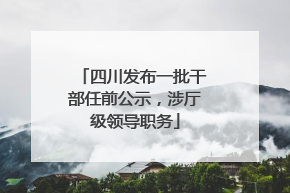 四川发布一批干部任前公示，涉厅级领导职务