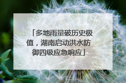 多地雨量破历史极值，湖南启动洪水防御四级应急响应