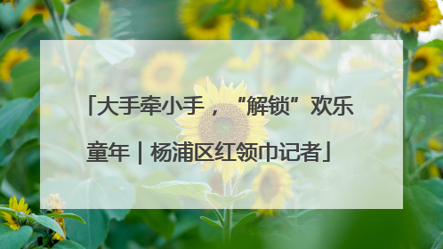 大手牵小手，“解锁”欢乐童年｜杨浦区红领巾记者