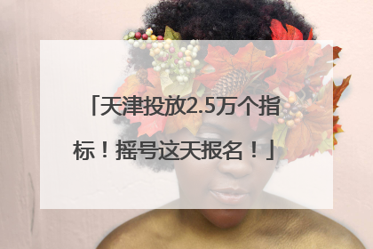 天津投放2.5万个指标！摇号这天报名！