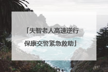 失智老人高速逆行 保康交警紧急救助