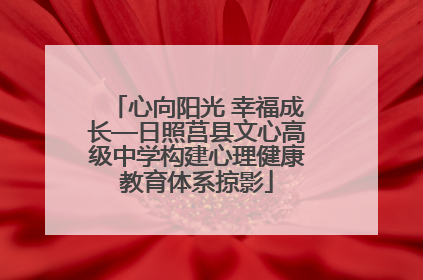 心向阳光 幸福成长—日照莒县文心高级中学构建心理健康教育体系掠影