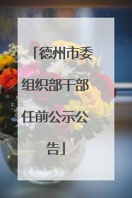德州市委组织部干部任前公示公告