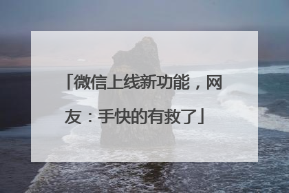 微信上线新功能，网友：手快的有救了