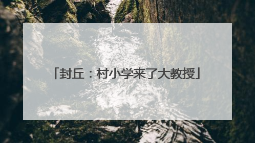 封丘：村小学来了大教授