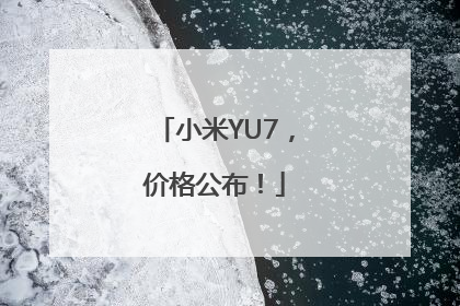 小米YU7，价格公布！