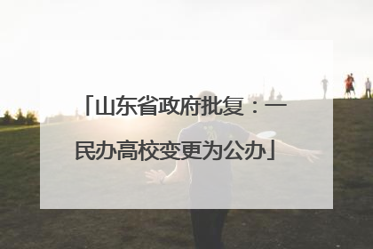 山东省政府批复：一民办高校变更为公办