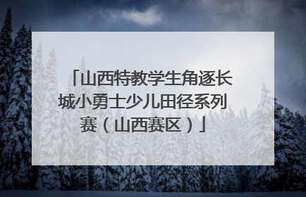 山西特教学生角逐长城小勇士少儿田径系列赛（山西赛区）