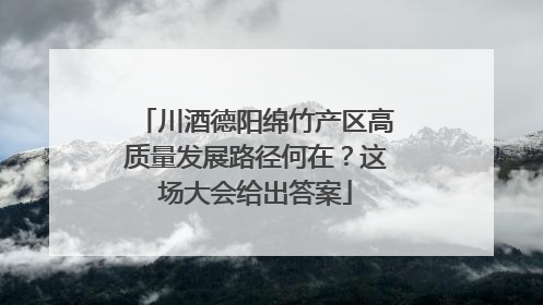 川酒德阳绵竹产区高质量发展路径何在？这场大会给出答案