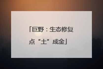 巨野：生态修复点“土”成金