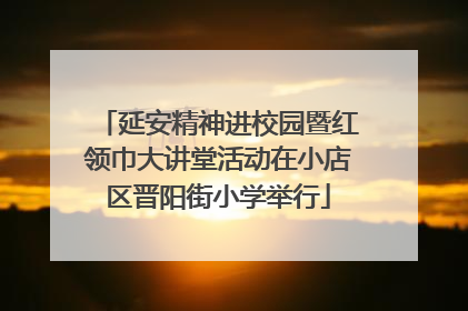 延安精神进校园暨红领巾大讲堂活动在小店区晋阳街小学举行