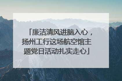 廉洁清风进脑入心，扬州工行这场航空馆主题党日活动扎实走心