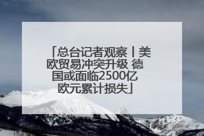 总台记者观察丨美欧贸易冲突升级 德国或面临2500亿欧元累计损失