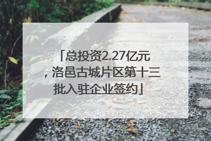 总投资2.27亿元，洛邑古城片区第十三批入驻企业签约