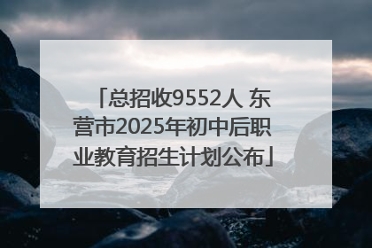 总招收9552人 东营市2025年初中后职业教育招生计划公布