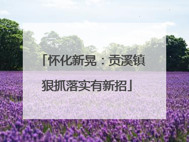 怀化新晃：贡溪镇狠抓落实有新招
