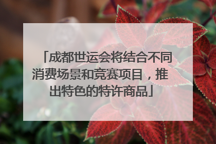 成都世运会将结合不同消费场景和竞赛项目，推出特色的特许商品