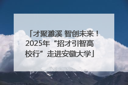 才聚濉溪 智创未来！2025年“招才引智高校行”走进安徽大学