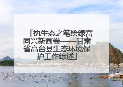 执生态之笔绘绿富同兴新画卷——甘肃省高台县生态环境保护工作综述