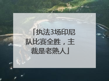 执法3场印尼队比赛全胜，主裁是老熟人
