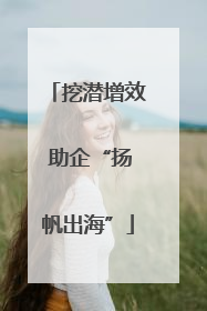 挖潜增效 助企“扬帆出海”