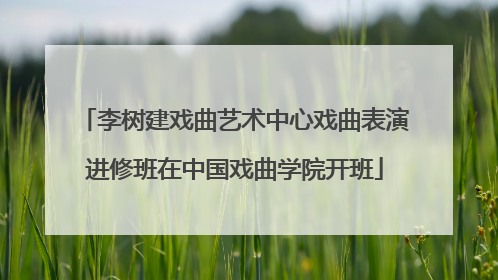 李树建戏曲艺术中心戏曲表演进修班在中国戏曲学院开班