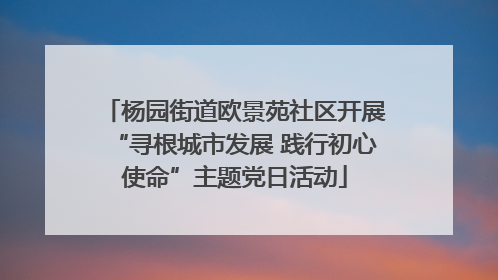 杨园街道欧景苑社区开展“寻根城市发展 践行初心使命”主题党日活动