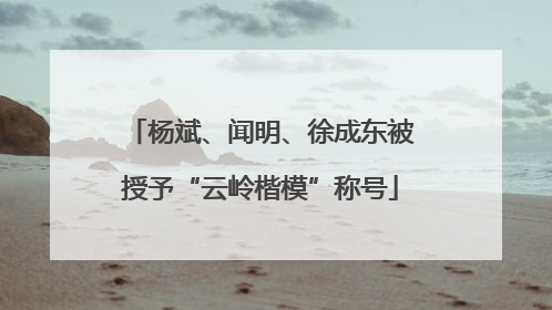 杨斌、闻明、徐成东被授予“云岭楷模”称号
