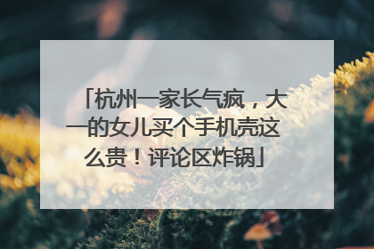杭州一家长气疯，大一的女儿买个手机壳这么贵！评论区炸锅