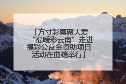 方寸彩票聚大爱 “福暖彩云南”走进福彩公益金资助项目活动在曲靖举行