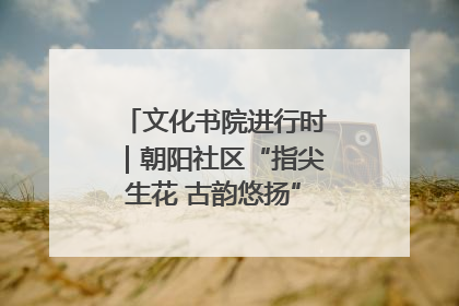 文化书院进行时｜朝阳社区“指尖生花 古韵悠扬”公益课堂开课了