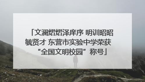 文澜熠熠泽庠序 明训昭昭毓贤才 东营市实验中学荣获“全国文明校园”称号