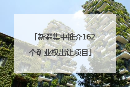 新疆集中推介162个矿业权出让项目