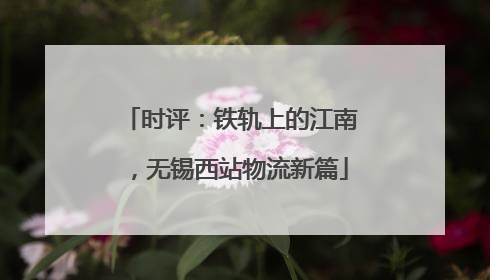 时评：铁轨上的江南，无锡西站物流新篇