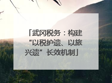 武冈税务：构建“以税护遗、以旅兴遗”长效机制