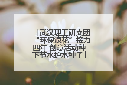 武汉理工研支团“环保浪花”接力四年 创意活动种下节水护水种子