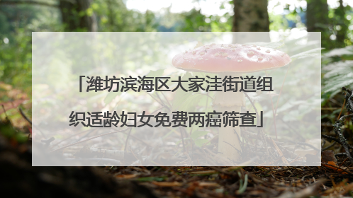 潍坊滨海区大家洼街道组织适龄妇女免费两癌筛查
