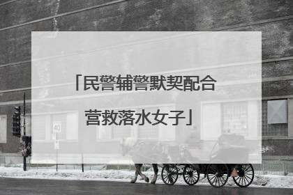 民警辅警默契配合 营救落水女子