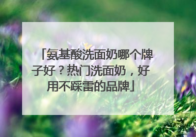 氨基酸洗面奶哪个牌子好？热门洗面奶，好用不踩雷的品牌