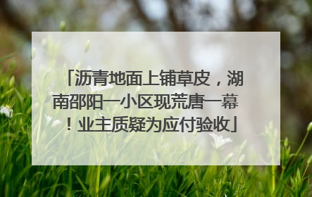 沥青地面上铺草皮，湖南邵阳一小区现荒唐一幕！业主质疑为应付验收