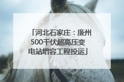 河北石家庄：廉州500千伏超高压变电站增容工程投运