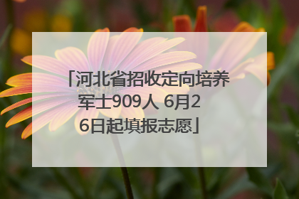 河北省招收定向培养军士909人 6月26日起填报志愿