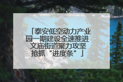 泰安低空动力产业园一期建设全速推进 文庙街道聚力攻坚抢抓“进度条”