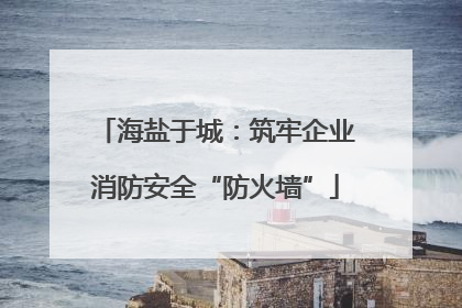 海盐于城：筑牢企业消防安全“防火墙”